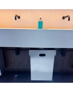 Genwec Under Counter Runner Waste Bin 20ltrs angled view on white background - GW06180401