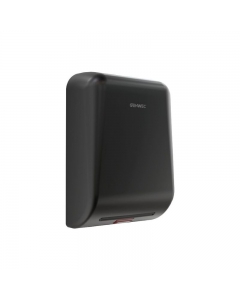 Genwec Matt Black Stainless Steel Exo Hand Dryer - 1kW side on view of unit on a white background - GW01210403