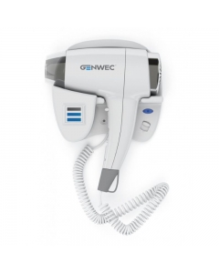 Genwec 1400W PONTIA White Hair Dryer close up front view on a white background - GW02020100