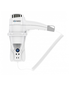 Genwec Wall Mounted Hair Dryer With Shaver Socket 1.4kW White
