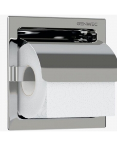Genwec Polished Stainless Steel Recessed Single Toilet Roll Holder Close up image on a white background - GW03090402