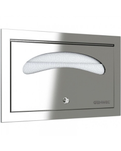 Genwec Brushed Stainless Steel Recessed Toilet Seat Cover Holder image on a white background - GW03150401