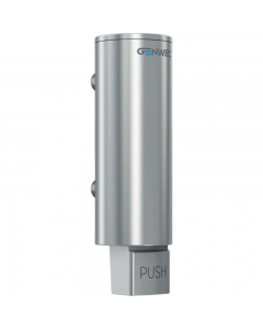 Genwec Cylindrical 300ml Brushed Stainless Steel Soap Dispenser close up image - GW04060401