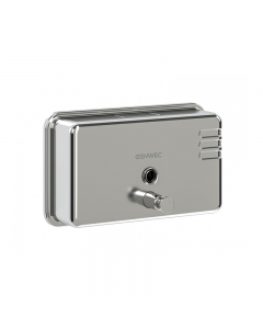 Genwec Horizontal Polished Stainless Steel Soap Dispenser - 1100ml front image on a plain background - GW04020402