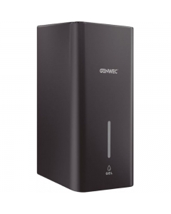 Genwec Wall Mounted Matt Black Stainless Steel  Automatic Soap/Hand Sanitiser Dispenser - 1100ml on a plain background - GW04160403
