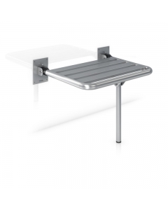 Genwec Folding Shower Seat with Leg Support Brushed Stainless Steel