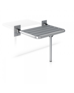 Genwec Folding Shower Seat with Leg Support Steel White