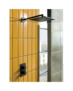 JTP Hix 250mm Matt Black Ceiling Mounted Shower Head IN SITU - 38250MB