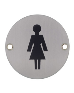 High quality stainless steel WC female toilet sign