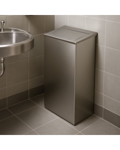 Prestige Ecoline Brushed Stainless Steel Push Lid 50L Waste Bin In Situ 
E-WPL50/BS