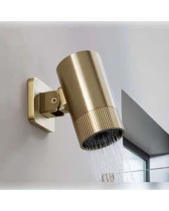 JTP Florence Lumen Brushed Brass Shower Head in situ - LU3SHBBR