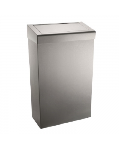 Synergise Brushed Stainless Steel 30 Litre Wastebin on a white background - PL73MBS
