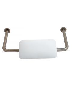 Prestige  Brushed Stainless Steel Padded Backrest 542mm on a white background PRESTBR1
