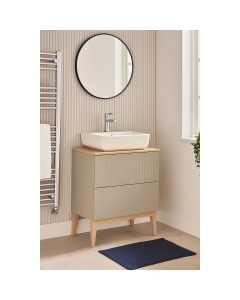 Prestige Featherstone Matt Oat 810mm Floor Standing 2 Drawer Basin Unit lifestyle - CNPW108506