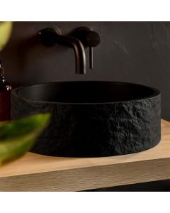 Scudo Rok Round Sink Basin - Black - IN SITU