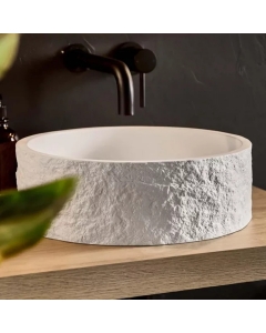 Scudo Rok Round Sink Basin - White - IN SITU