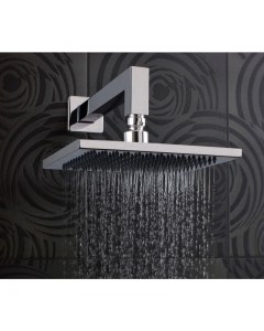 JTP Sam Square Wall Mounted Polished Chrome 400mm Shower Arm image in situ - C021003