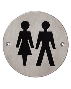 High quality stainless steel WC unisex toilet sign