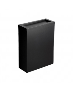 Opal Matt Black Steel 30 Litre Waste Bin With Flap Lid image on a white background  - WB30-FLAP-BK