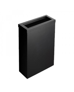 Opal Matt Black Steel 50 Litre Waste Bin With Chute Lid on a white back ground - WB50-LID-BK