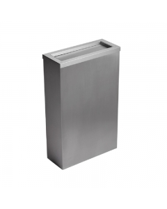 Opal Brushed Stainless Steel 50L Waste Bin With Bin Flap Lid on a white background - WB50-FLAP-BS