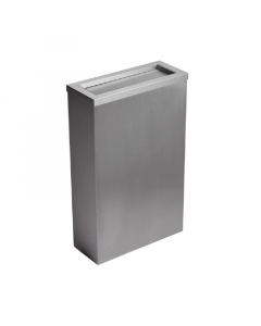 Opal Brushed Stainless Steel 30L Waste Bin With Bin Flap Lid on a white background - WB30-FLAP-BS