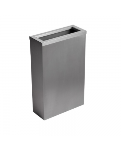 Opal Brushed Stainless Steel 30L Compact Waste Bin on a white background - WB30-LID-BS