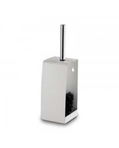 Prestige Ecoline White Gloss Toilet Brush Set Holder image on a white background - E-TBH/WH