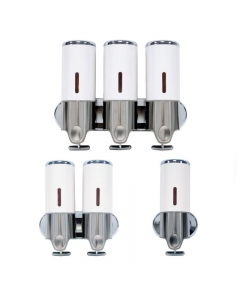 Shower Soap Dispensers White ABS Stainless Steel - Double
