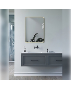Yorvik Brushed Brass Rectangle Mirror - 600x800mm lifestyle CNPW106268