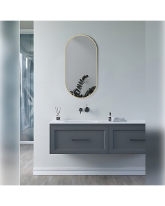 Yorvik 800mm x 400mm Oblong Mirror - Brushed Brass lifestyle CNPW106265