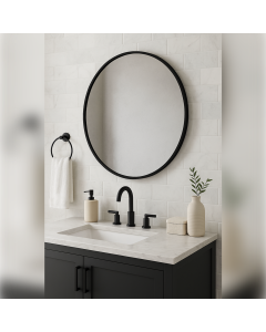 Yorvik Round Mirror - Matt Black 600mm