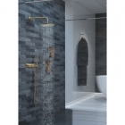 JTP Vos 200mm Brushed Brass Round Shower Head working in situ - 23200BBR