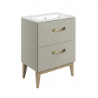 Prestige Brushed Brass 170mm Bow Handle in situ - CNPW106217