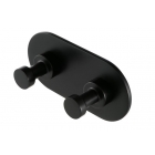 Geesa Double Matt Black Robe Hook