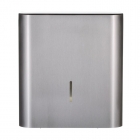 Prestige Jumbo Toilet Paper Dispenser Brushed Stainless Steel Front View - PRES7Y