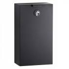 Bobrick Matt Black Surface Mounted Sanitary Disposal Bin - 2.3L image on a white background - B35139.MBLK
