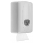 Prestige Plastic Bulk Pack Toilet Tissue Dispenser White Front