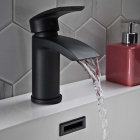 Sleek Matt Black Mono Basin Mixer