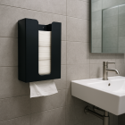 Prestige Stainless Steel 600 Paper Towel Dispenser - Matt Black In Situ
