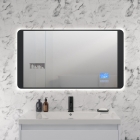  JTP Digital Matt Black LED Bluetooth Mirror In Situ 