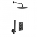 JTP Vos Matt Black 2 Outlet 2 Handle Shower Valve Bundle image - COM074