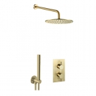 JTP Vos Brushed Brass 2 Outlet 2 Handle Shower Valve Bundle image - COM076