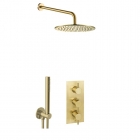 JTP Vos Brushed Brass 3 Handle 2 Outlet Concealed Shower Pack image - COM077