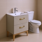 Prestige Featherstone Matt Oat 615mm Floor Standing 2 Drawer Basin Unit & Basin - CNPW108497