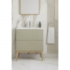 Prestige Featherstone Matt Oat 815mm Floor Standing 2 Drawer Basin Unit & Basin lifestyle image - CNPW108500