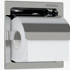 Genwec Polished Stainless Steel Recessed Single Toilet Roll Holder Close up image on a white background - GW03090402