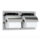 Genwec Polished Stainless Steel Recessed Double Toilet Roll Holder image on a plain background - GW03110402