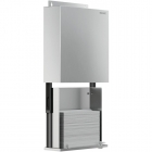 Genwec Brushed Stainless Steel Behind Mirror Fixed Paper Dispenser side view on a plain white background - GW03 29 04 01