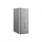 Genwec Wall Mounted Brushed Stainless Steel Automatic Soap/Hand Sanitiser Dispenser - 1100ml right side view on a white background - GW04160401